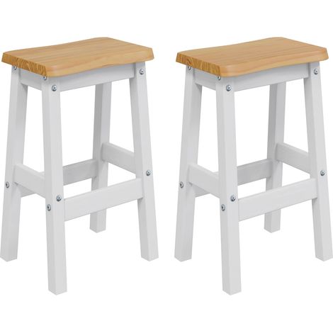 Sgabello da Bar Alto EKAI 2 pcs Bianco 40 x 29 x 63 cm VidaXL