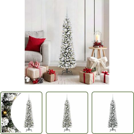 vidaXL Weihnachtsbaum 120 cm -  Künstlicher Weihnachtsbaum mit 150 LEDs mit Ständer Weiß 120 cm