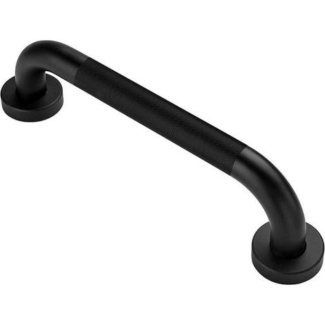 Poignée de maintien salle d'eau 30 cm noir mat, barre d'appui inoxydable pour douche ou WC, sécurité renforcée (1/3)