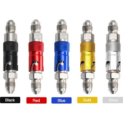 Motorcycle brake line fitting, AN3 oil cut-off device for brake caliper, universal quick-release interface for racing brake caliper