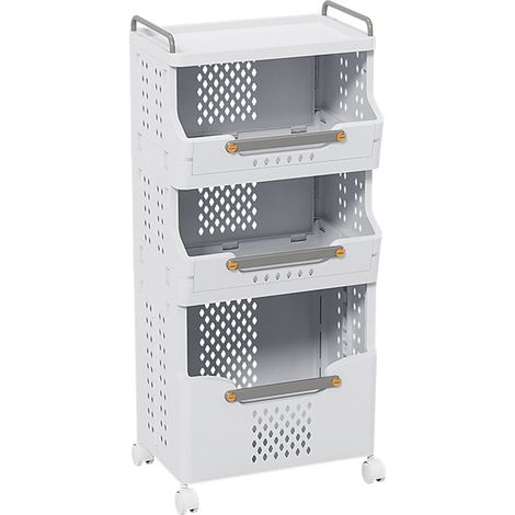 Panier à linge pliable 3 niveaux, grande capacité, en plastique, tour de rangement pour vêtements sales, salle de bain, maison (1/5)
