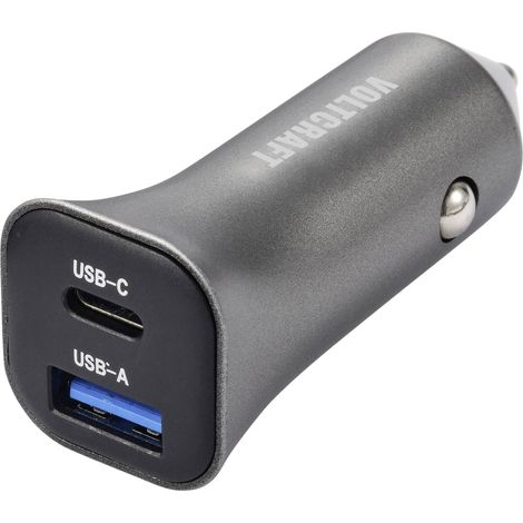 VOLTCRAFT CPS-38W/ 2 VC-RA381 Chargeur USB 38 W 1x USB-A, 1x USB-C® argent-noir pour voiture D069412 (1/5)