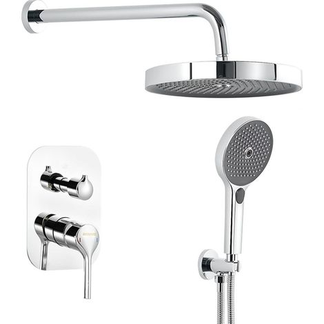 Unterputz Duscharmatur Set 25cm Regendusche mit Handbrause Chrom (1/5)