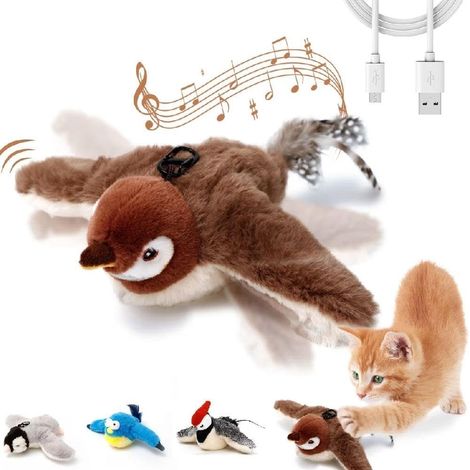 Jouet interactif pour animaux de compagnie - Oiseau volant électronique (1/5)