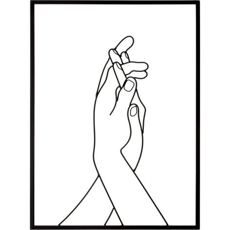 Pannello da parete Simply Hands in ferro nero (1/5)