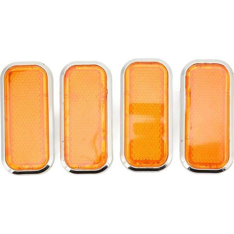 Rechteckiger Reflektor, 4 Stück, ABS-Typ, universeller reflektierender Sicherheitsaufkleber zum Aufkleben für Auto und Motorrad (elektrolytisch orange). (1/5)