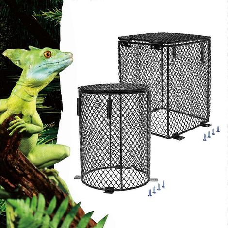 Protection d'ampoule chauffante pour reptiles, couvercle en maille pour lampe chauffante, abat-jour cylindrique et carré - 1 (1/4)