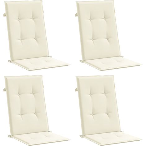 INLIFE Coussin de chaise de jardin 4 pcs Crème 120 x 50 x 3 cm (1/5)