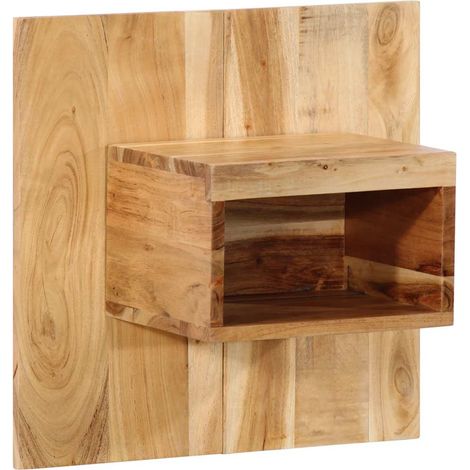 Mesita de noche madera maciza de acacia 50x27x50 cm