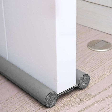 Bas de porte double isolant, Boudin de porte anti froid, Boudin de porte double isolant, Boudin protection contre courants d'air anti bruit, Joint de porte intérieur universel etanche (Gris) (1/5)
