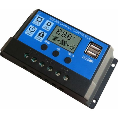 Regolatore del pannello solare 100A Regolatore di ricarica solare Schermo LCD Sistema di ricarica della lampada stradale Regolatore PWM Gestione della ricarica Regolatore con doppia uscita USB (1/5)