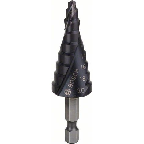 Bosch Stufenbohrer HSS-AlTiN, 4 - 20 mm, 4 mm, 70,5 mm, 9 Stufen