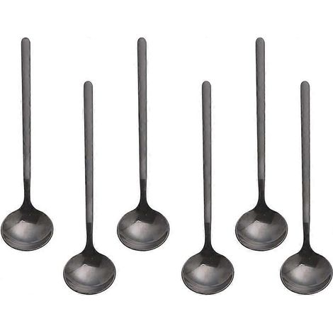 Cuillères à expresso en acier inoxydable 18/10, ensemble de 6 mini-cuillères à café Vogue pour café, sucre, dessert, gâteau, glace, soupe, antipasto, cappuccino, 12,7 cm (5 pouces).