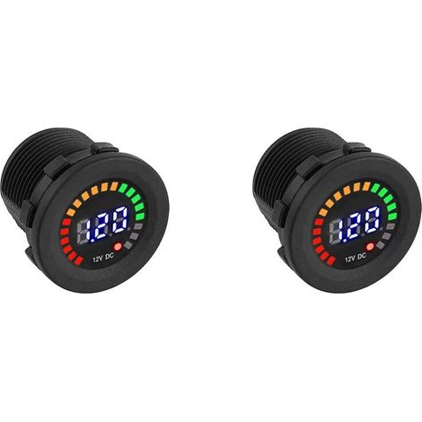 2X 12 V Universel Voiture Moto Bateau LED Voltmètre Numérique Panneau Voltmètre Moniteur Jauge Affichage Accessoires de Voiture (1/2)