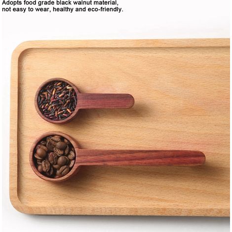 Cuillère doseuse multifonction en bois, cuillère à café, ustensiles de cuisine, manche court (1/5)