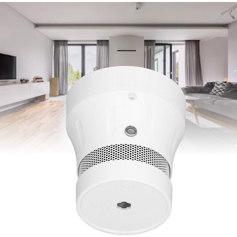 Detector de humo inteligente con Wi-Fi para la aplicación Tuya, alarma por voz de 95 dB y LED - ABS, batería de polímero de litio CR2, fácil montaje con adhesivo. (1/5)