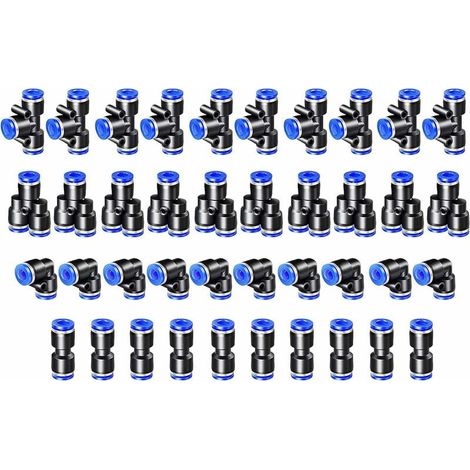 40 Raccords rapides,connecteur pneumatique 4mm,type Y T droit coudé,système air comprimé,usage industriel (1/5)