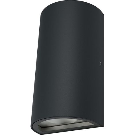 Applique et plafonnier LED pour extérieur avec éclairage ponctuel accentué, 2 spots intégrés dirigés vers le haut et vers le bas, blanc chaud (3000K), 12W, 700 lumens, protection IP44 Noir (1/5)