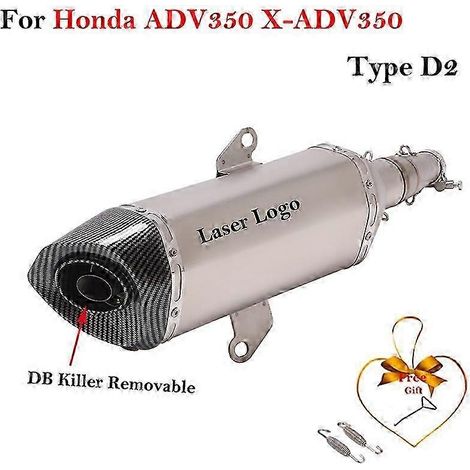 Sistema De Escape Para Motocicleta Honda Adv350 X-adv 350, Tubo De Enlace Medio Modificado, Silenciador De Fibra De Carbono De 51mm, Db Killer( Type D2) (1/5)
