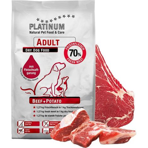 PLATINUM Adult Beef - semi-moist dog food - 1.5kg