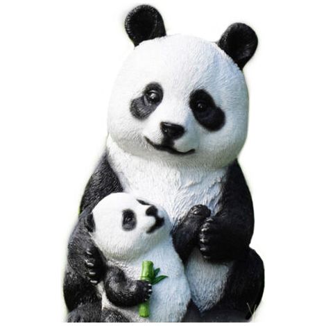 Sculptures de pandas pour jardin extérieur, statues de patio, décorations en résine, images réalistes et éclatantes