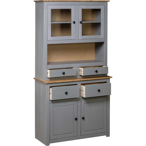 GBLY Highboard Grau 93x40,5x180 cm Kiefernholz Panama (1/5)
