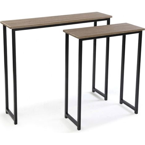 Set 2 Tavoli Consolle Entrata Moderni Salotto Slim 95x25x80cm 63x25x75cm SET (1/5)