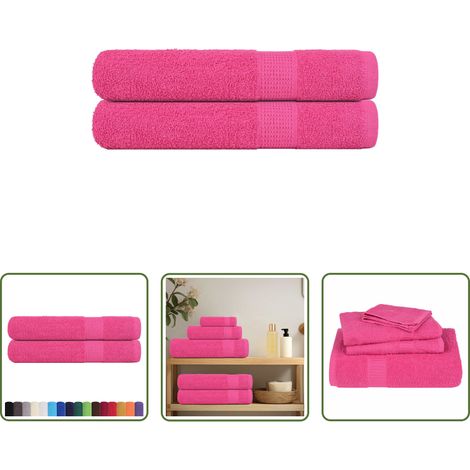 vidaXL Saunaerlebnis - Saunatücher FROGN 2 Stk. Rosa 80x200 cm 360 g/m² (1/5)