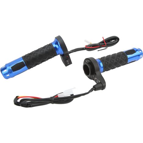 Paar 12V Heizgriffe für Motorräder, elektrisch beheizter Lenker aus Aluminiumlegierung, verstellbarer beheizter Lenker, geeignet für Quads, blau.