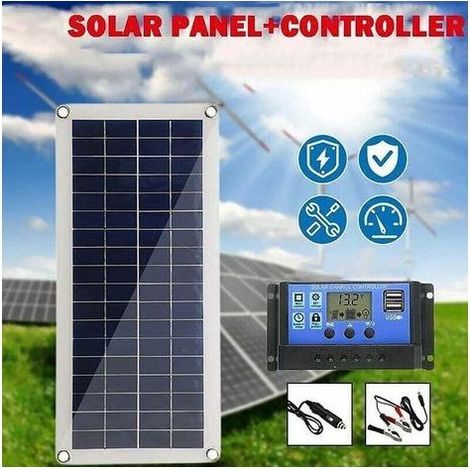 Panneau solaire flexible 300W 12V – Kit complet avec contrôleur 10-60A – Double sortie USB pour voiture et bateau – Matériaux écologiques (1/5)