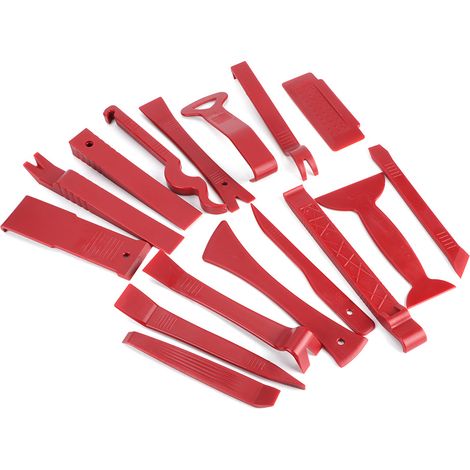 Kit de 16 outils de démontage auto intérieur, démonte-garnitures panneau audio tableau de bord, extracteur de fixations, ensemble d'installation (1/5)
