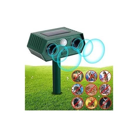 Répulsif anti-martres ultrasonique répulsif chat jardin étanche IP65 avec énergie solaire contre les chats, chiens, martres, hérons, ratons laveurs, pigeons (1/5)