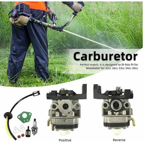 Carburateur pour MP15 15mm 1E40-5 43cc 49cc 52cc Kit de carburateur de tondeuse à gazon Kit de carburateur d'outil de jardin avec joint de tuyau de bougie d'allumage et filtre à carburant (1/4)