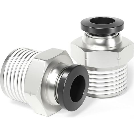 12mm OD x 1/2 BSP PC12-04 Straight Male Copper Fittings (10 Pieces) (1/5)