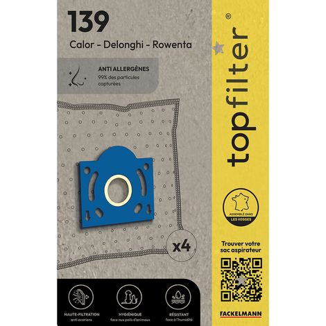 Lot de 4 sacs aspirateur pour Rowenta TopFilter Premium ref. 64139 (1/5)