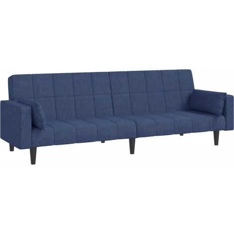 Canapé-lit，Canapé convertible à 2 places avec deux oreillers bleu tissu CFW42948 (1/5)