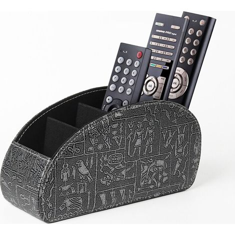 Porte-télécommande avec 5 poches, grand support pour TV, DVD, clé 4K et télécommandes Bluray, rangement pour stylos, Fournitures de bureau (1/5)