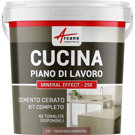 Microcemento cucina: per piano di lavoro e pavimento della cucina - 2 m² (in 2 strati) Marrone Marengo - ARCANE INDUSTRIES (1/5)