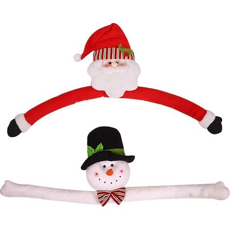 Décorations de Dessus d'Arbre de Noël, Décoration Hugger en Pain d'Épice en Peluche Xmas Unique et Rigolo pour Décorer Arbre de Noël, Bouteille de Vin, Rideau, Couleurs Gingembre, Blanc, Rouge, Vert ( (1/5)