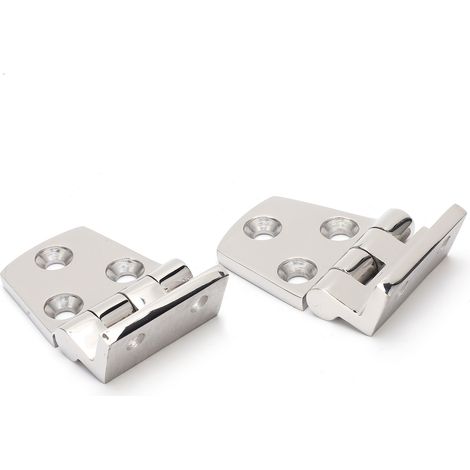 Lot de 2 charnières de porte en acier inoxydable poli, résistantes et antirouille, pour portes de bateaux, de placards et de maisons. (1/5)