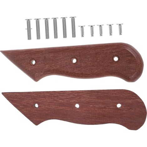 Poignée de Coupe Ergonomique en Bois Antidérapante pour Couteau Cuisine, Poignée de Remplacement Confortable pour Usage Cuisine Professionnelle (1/5)