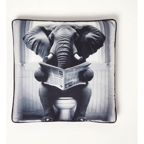 HOMESCAPES Elephant Toilet Cushion, 45 x 45 cm (1/5)