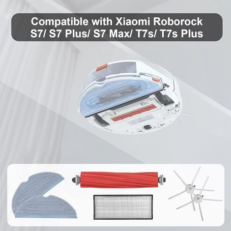 Serpillière pour Roborock S7 S7 Plus S7+ S7 Maxv Ultra T7S T7S Plus Robot Aspirateur, Pièces de rechange avec Brosse Principale, C (1/3)