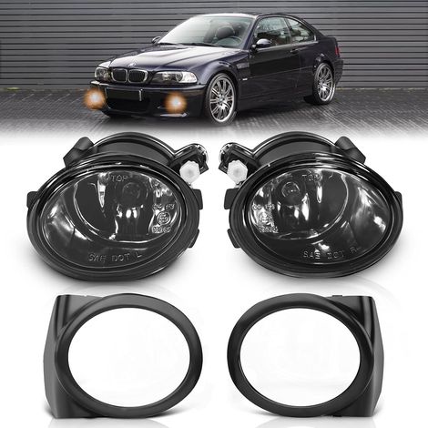 Feux anti-brouillard compatibles avec E46 E39, Pare-chocs M Tech Pack M Sport, Serie 3 5, M3 M5, 09/2000-12/2007, HB SDN WGN CPE CONV, 1 Paire Phares antibrouillard Fumée (1/5)