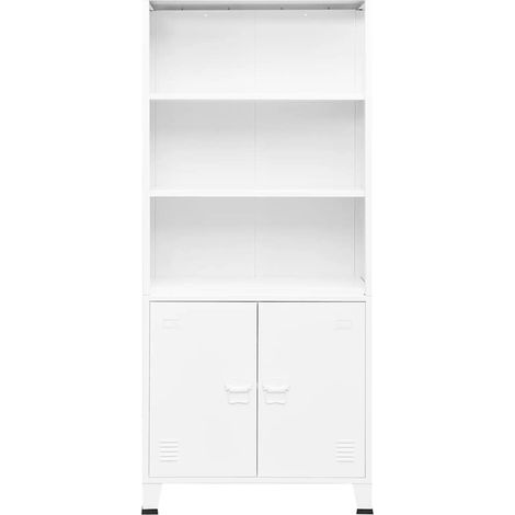 Maison Exclusive - Libreria Industriale Bianca 80x32x180 cm in Acciaio