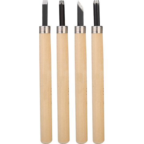 4-teiliges Set aus Holzschnitzmessern, manuellem Schärfer, Stempelmessern und Schnitzwerkzeugen (3) (1/5)