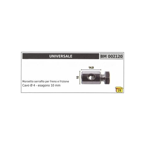 Abrazadera de rosca UNIVERSAL para cable de freno y embrague Ø 4 mm hexágono 10 mm