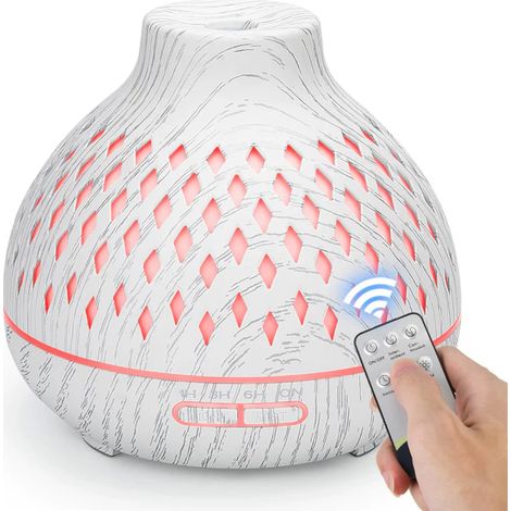 Diffuseur d'huiles essentielles grande pièce 400ml, bois grain aromathérapie ultrasonique brumisateur froid 4 modes minuterie, sans marque (1/5)