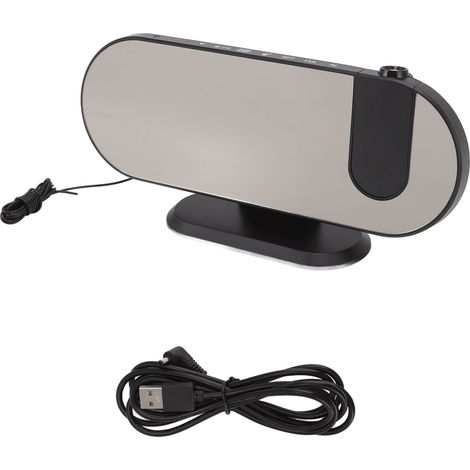 Révéil Projecteur USB avec Affichage Miroir, Source Lumineuse LED Haute Luminosité, Horloge Numérique Plafond (1/5)