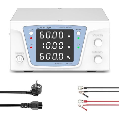 Alimentation de Laboratoire 60V 10A 600W, Alimentation Haute Puissance, Alimentation Stabilisée Réglable avec Protection OCP/Output et Affichage LED 4 Chiffres Haute Précision (1/5)